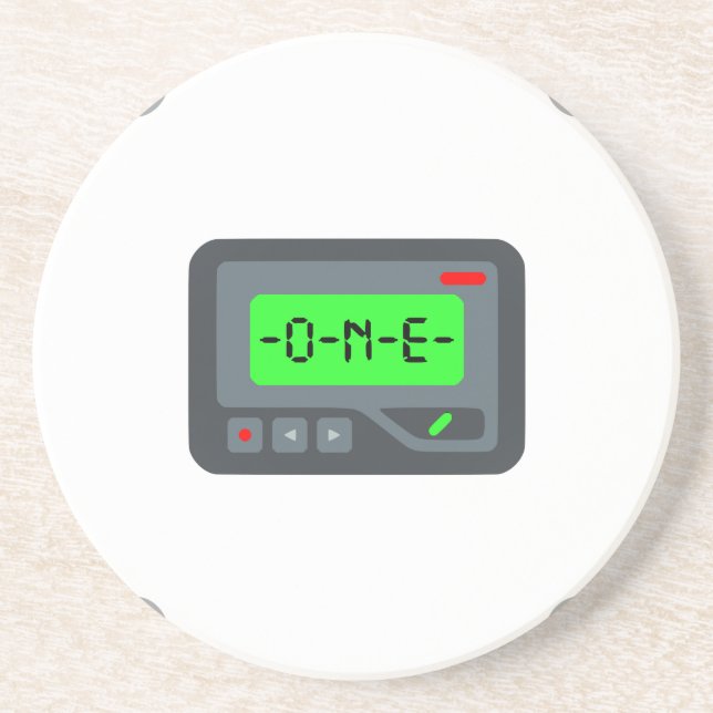 emoji pager sandstone coaster (Front)