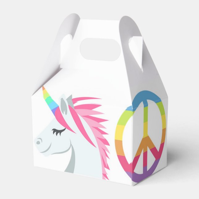 Emoji Party Favor Box- Peace, Love, Unicorn, Donut Boxes (Back Side)