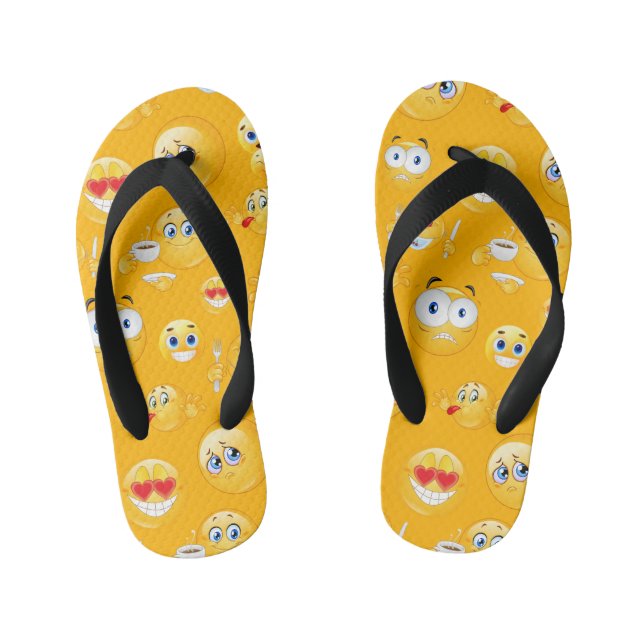 Emoji Pattern 2 Kid's Flip Flops (Footbed)