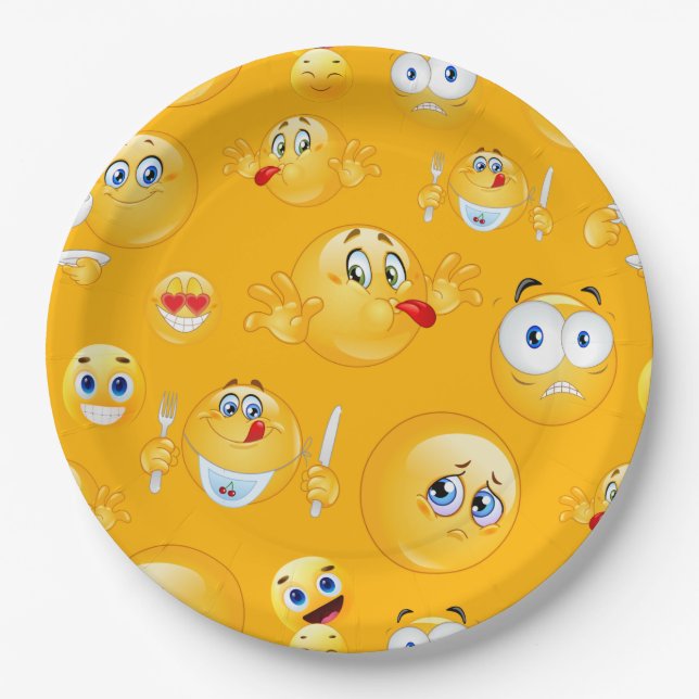 Emoji Pattern 2 Paper Plates (Front)