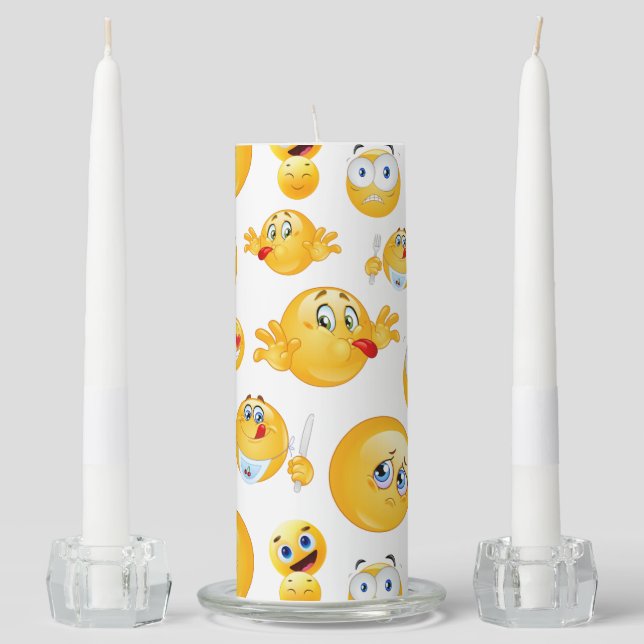 Emoji Pattern Unity Candle Set (Front)