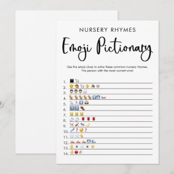 Emoji pictionary baby shower game gender neutral invitation | Zazzle
