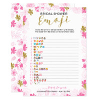 Emoji Pictionary Bridal Shower Game | Pink Floral