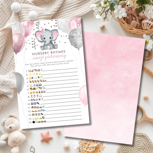 Emoji Pictionary Girl Elephant Baby Shower Game