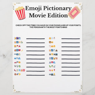 Emoji Pictionary – Movie Edition Printable Game Letterhead