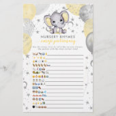 Emoji Pictionary Yellow Elephant Baby Shower Game (Front)