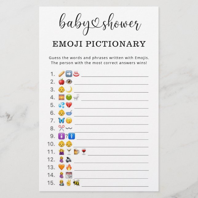Emoji picture game baby shower (Front)