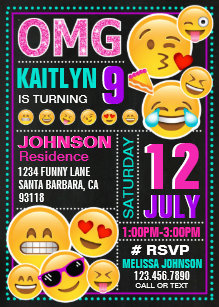 emoji invitations zazzle