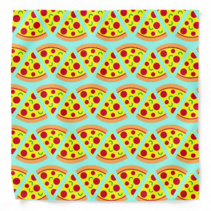 Emoji Pizza Slices Modern Food Pattern Bandana