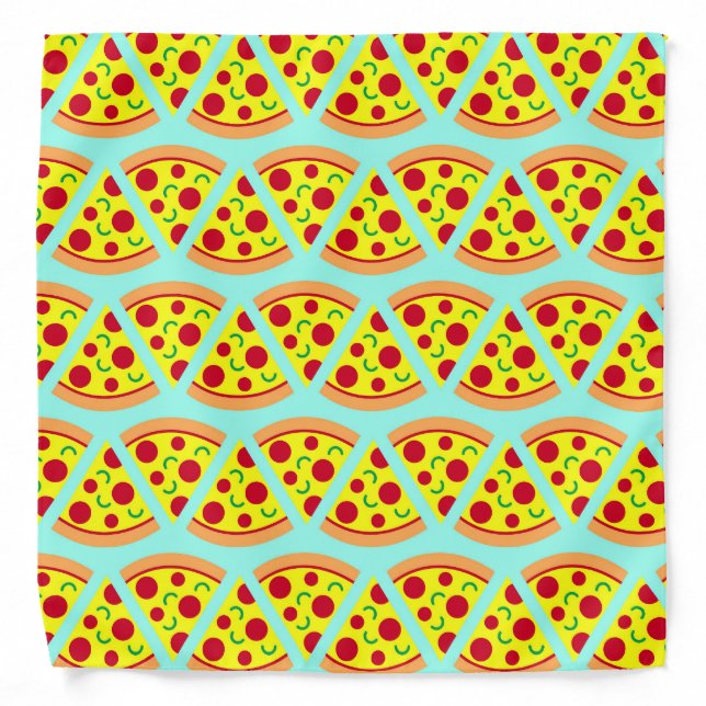 Emoji Pizza Slices Modern Food Pattern Bandana (Front)