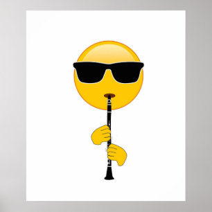 Emoji Playing Clarinet Poster