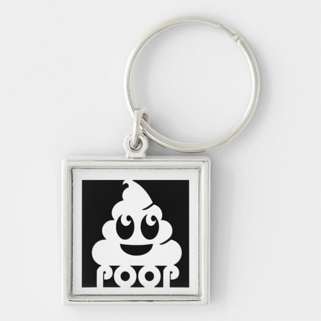 Emoji Poo Square Keychain (Front)