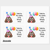 Emoji Poop Birthday Party Thank You Stickers | Zazzle