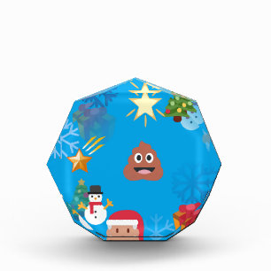 emoji poop christmas acrylic award