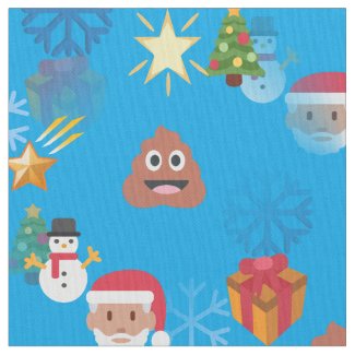 emoji poop christmas fabric