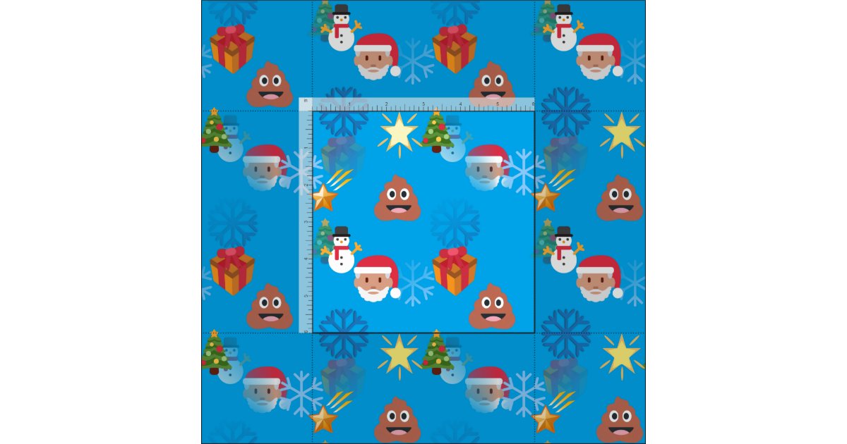 emoji poop christmas fabric | Zazzle