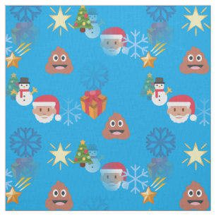 emoji poop christmas fabric