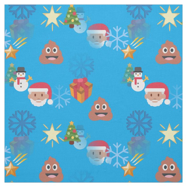 emoji poop christmas fabric (Swatch)