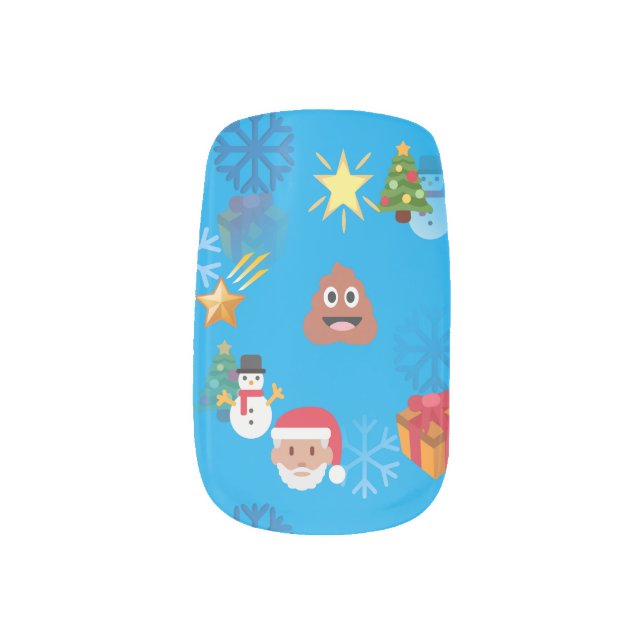 emoji poop christmas nail wraps (Right Thumb)