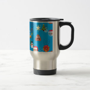 emoji poop christmas travel mug