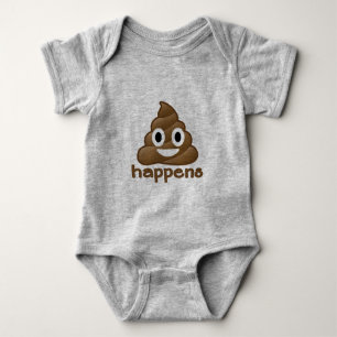 Emoji Poop Happens Baby Bodysuit