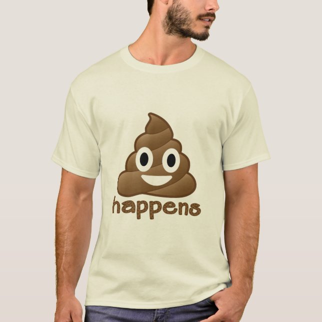 Emoji Poop Happens T-Shirt (Front)