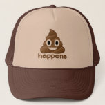 Emoji Poop Happens Trucker Hat at Zazzle
