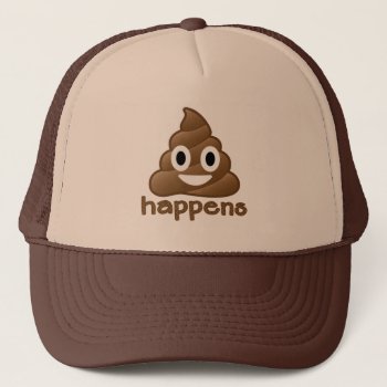 Emoji Poop Happens Trucker Hat by MishMoshEmoji at Zazzle