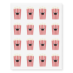 Emoji Popcorn Halloween - Halloween Funny Gift Temporary Tattoos