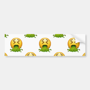 emoji puking bumper sticker