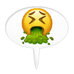 emoji puking cake topper