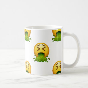 emoji puking coffee mug