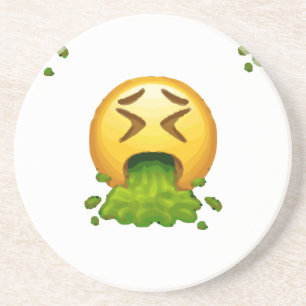 emoji puking drink coaster