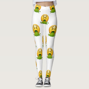 emoji puking leggings
