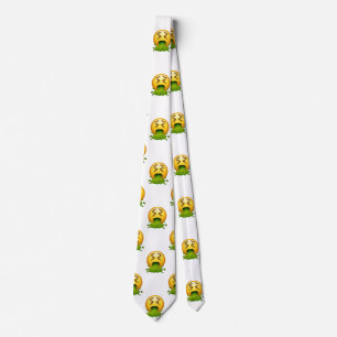 emoji puking menswear mens necktie neck tie