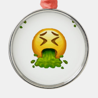 emoji puking metal ornament