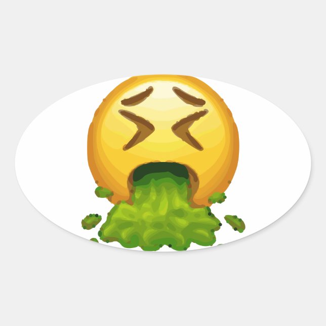 emoji puking oval sticker (Front)