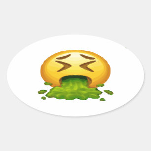 emoji puking oval sticker