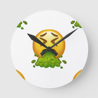 emoji puking round clock