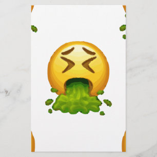 emoji puking stationery