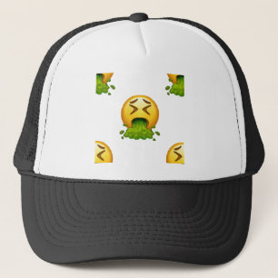 emoji puking trucker hat