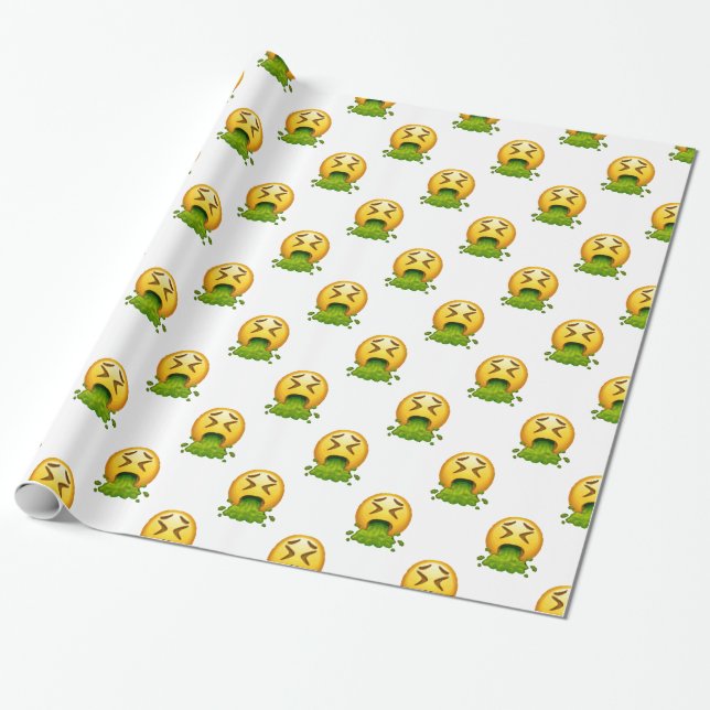 emoji puking wrapping paper (Unrolled)