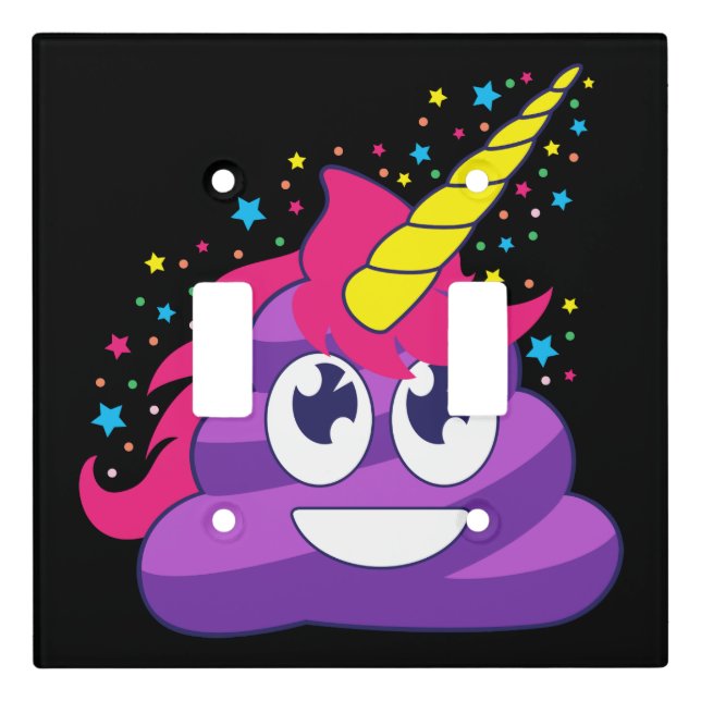 Emoji Purple Unicorn Poop Light Switch Cover (Front)