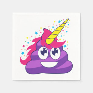 Emoji Purple Unicorn Poop Napkins