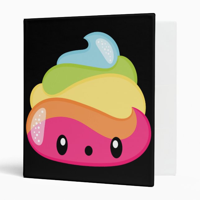 Emoji Rainbow Poop! 3 Ring Binder (Front/Inside)