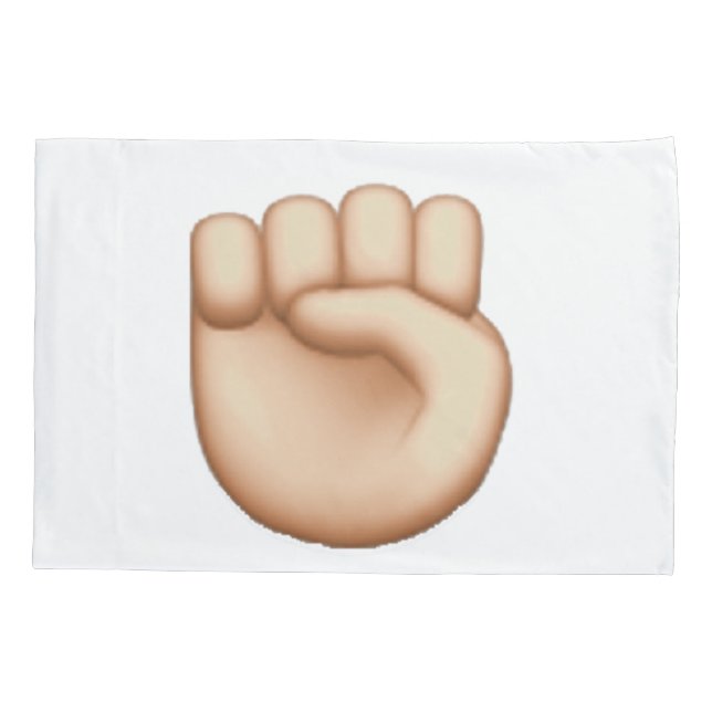 Emoji - Raised Fist Pillow Case (Back)