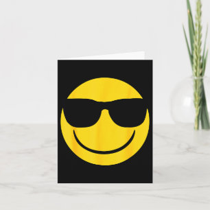 Emoji Retro Sungles Yellow Smile Face Card