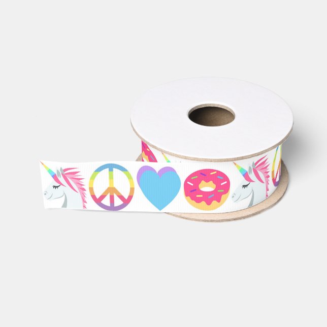 Emoji Ribbon - Unicorn, Peace, Love, Donut (Spool)