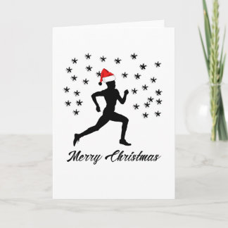 Emoji runner Christmas Funny Holiday Card