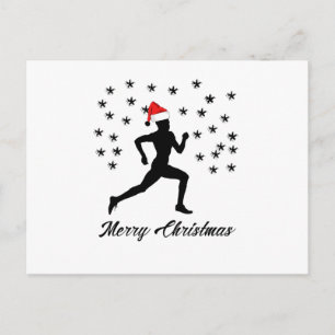 Emoji runner Christmas Funny Holiday Postcard